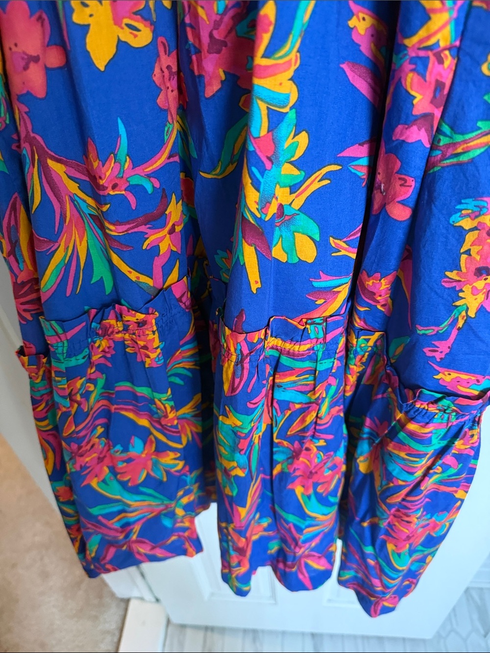 J. Crew Bright Blue Floral Dress NWT Size 8 - Picture 6 of 7